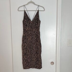 Topshop Animal Print Midi Dress